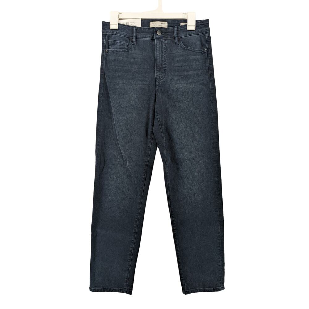 Sanctuary Jeans 4 Straight Leg Nighthawk Dark Slim High Rise Ankle Soft Denim
